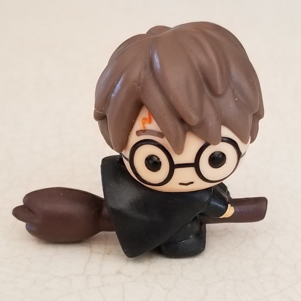 Harry Potter on His Broom Cake Topper Play Figure 1.5" Chibi